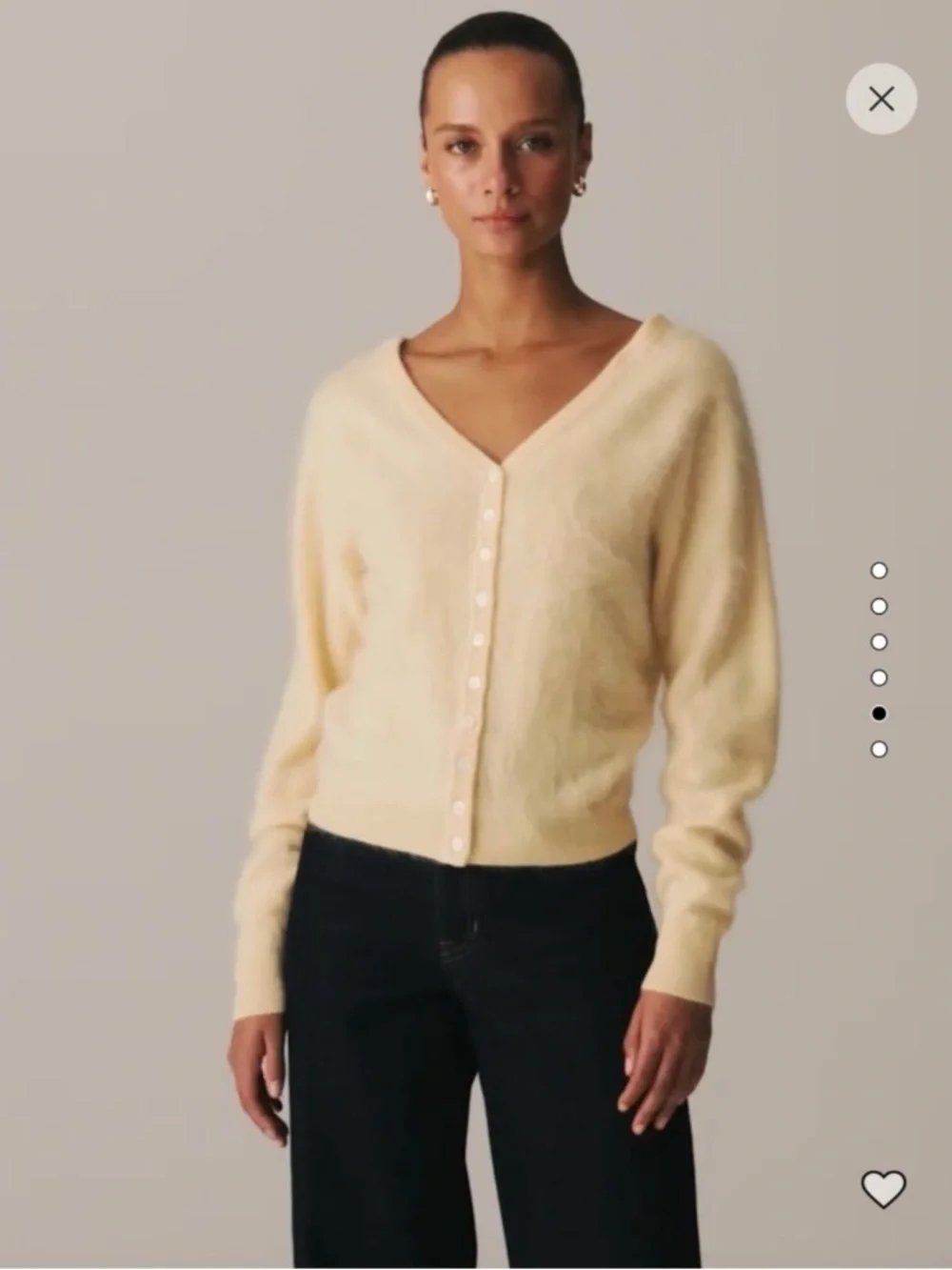 J. Crew Brushed Cashmere Relaxed-fit Reversible Cardigan Sweater NWT Yellow - Picture 2 of 12